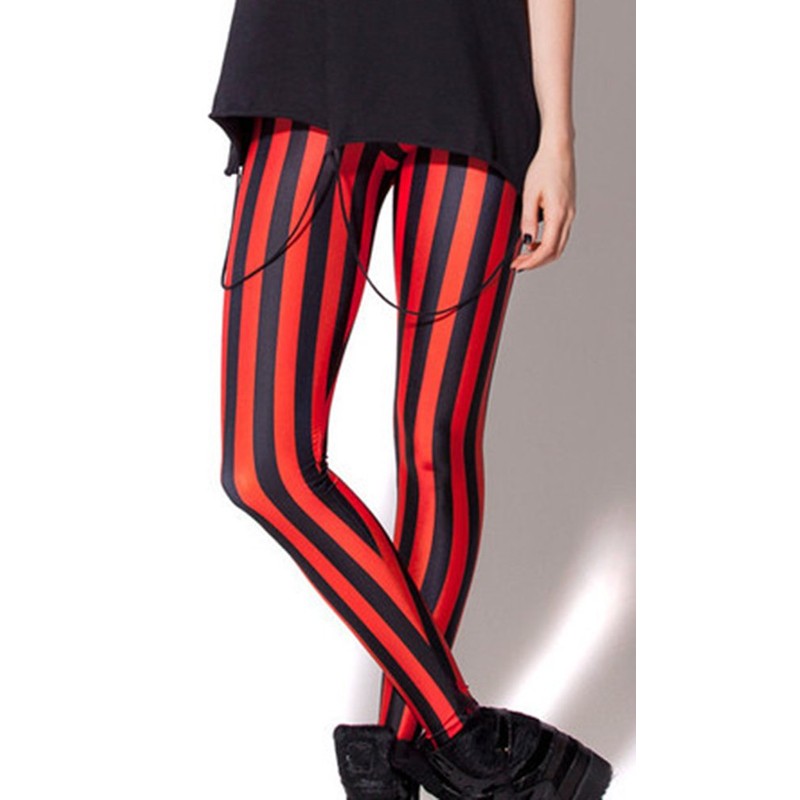 Sister Amy Girl Black/Red Contrast Color Digital Printted Ankle Elastic