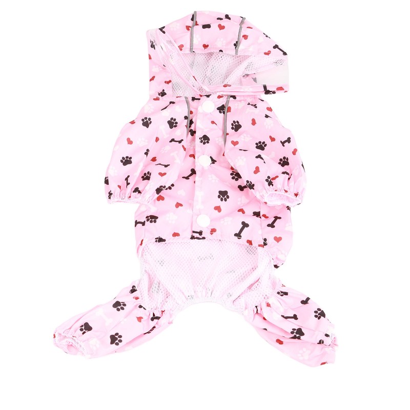 Reflective Puppy Raincoat Jacket Waterproof Breathable Cute Pattern Pet Dog