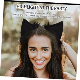 minkissy Cute Plush Cat Ear Hairband Soft Furry Headband for Women Creative Cartoon Ear Design Hair Hoop Decor Comfortable Party Cosplay Accessory for Birthday and Stage Performance