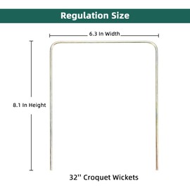 Pointyard Regulation Size Croquet Wickets, 9 Colorful Square Arrow Wickets - 8.1" x 6.3" Replacement Set for Six Players Croquet Sets