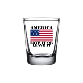 Rogue River Tactical America Love It Or Leave It Shot Glass Gift For Military Veteran Or Patriotic American USA Flag