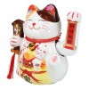 Japanese Lucky Charm White Beckoning Cat Maneki Neko With Waving