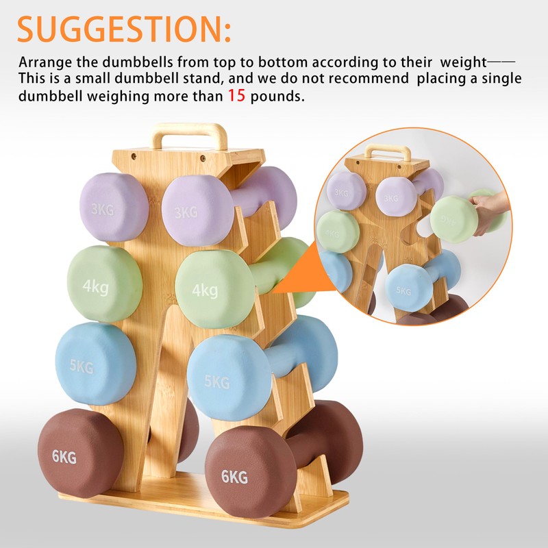 Wooden Dumbbell Rack for Home Gym Storage – Space-Saving A-Frame