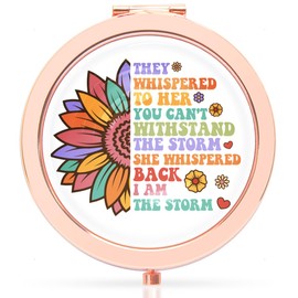 Inspirational Gifts for Girls Women Compact Makeup Mirror,They Whispered You Motivational Gifts for Friend Sister Travel Makeup Mirror for Niece Daughter Graduation Birthday Thanksgiving Gifts C1252