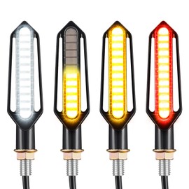 Benlari 4PCS Indicators Flowing LED Motorcycle Turn Signals Brake Lights & Daytime Running Lights Front Rear Turn Signal Lights Waterproof Fit for Harley Honda Yamaha Triumph