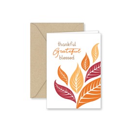 Paper Frenzy Autumn Blessings Thank You Note Cards and Envelopes - 25 pack