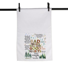 Bible Verse Gift Christian Faith Gift Bible Journaling Dish Kitchen Towel Religious Housewarming Gifts (Good Hobits Towel)