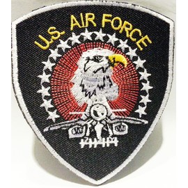 B2SEE Military Patch for Jackets, Jeans, Clothing, Iron-On Patches, Fabric Patch, Clothes Patch, Iron-On US Air Force, 8 x 9 cm