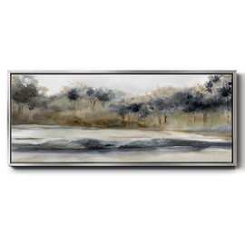Renditions Gallery Abstract Wall Art Silent River Passing Through Woods Wall Decoration Prints & Paintings for Bedroom Drawing Room Living Room - 12"X30" SILVER GAL037