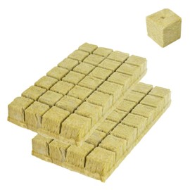 Rigute Pack of 56 Rockwool Cube Rock Wool Grow Propagation Mat 4 x 4 x 4 cm for Growing Growing Hydroponics Transplanting