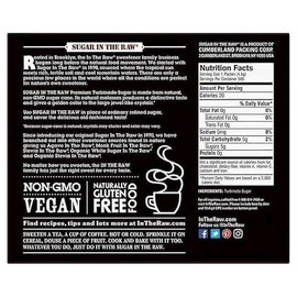 Sugar Packets, InThe Raw Sugar, 0.18 oz Packets, 500 per Carton