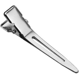 24 Pinzas de Pico de Pato para peluquería, Pinzas de cocodrilo de Metal con Agarre Antideslizante, Pinzas para seccionar el Cabello, Color Plateado