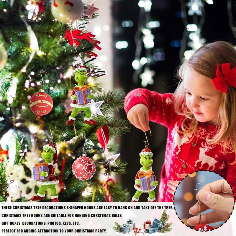 Suxgumoe Christmas Tree Hooks, Pack of 200 S Hooks Small