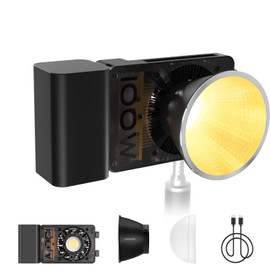 ZHIYUN CINEPEER CX100 100W LED Video Light, Built-in 4500mAh Battery COB Portable Photography Light Bi-Color 2700K~6500K CRI 96+ TLCI 97+ Continuous Output Lighting