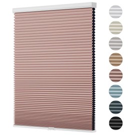 Changshade Cellular Shades Blackout Cordless Custom Size, Honeycomb Indoor Window Blinds Room Darkening 1.5 inch Cell Pleated Easy to Install for Home, Office, Bedroom, Nursey, Pink