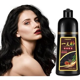 Champú instantáneo para cabello negro de 500 ml para hombres y mujeres, champú para teñir el cabello 3 en 1, cobertura del 100 de las canas