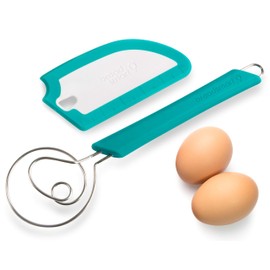 Breadsmart Artisan Bread Whisk and Bench Scraper Duo - Essential Bread Mixing Tools - Quality Home Bread Making Utensils