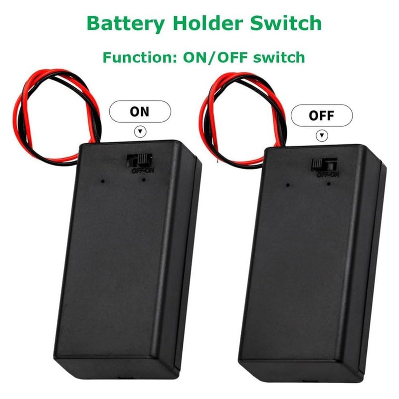 JWISLAND (Pack of 7) 9V Battery Holder, 9V Battery Holder