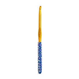 The Quilted Bear Crochet Hooks - Premium Soft Grip Floral Crochet Hook with Ergonomic Polymer Clay Handle (6mm Hook)