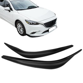 IKON MOTORSPORTS, Front Bumper Lip Compatible with 2016-2017 Mazda 6, Unpainted Black Front Bumper Left Right Side Splitter Spoiler Valance Pair ABS Plastic