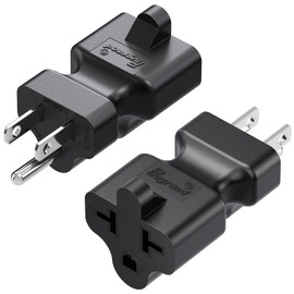 [2Pack] Four-in-One 4-in-1 15 Amp Household AC Plug to 20 Amp T Blade Adapter,5-15P to 5-20R,5-15P to 6-15R,5-15P to 6-20R, 4 in 1 AC Power Adapter,15A 125V to 20A 250V Adapter