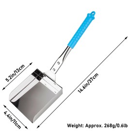 SoloWilder Ash Shovel for Fire Pit & Fireplace - Gardening Tool, Charcoal Scoop - 14.6" Blue