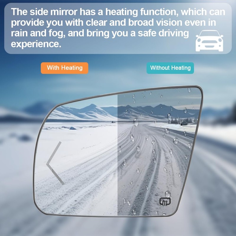 Senzeal Driver Side Heated Mirror Glass Replacement with Turn Signal