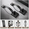 Probrico Double Sided Black Front Door Handle,Exterior/Interior Keyless Square Front