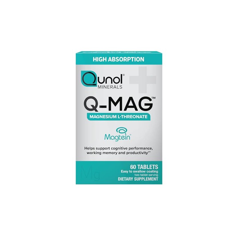 Qunol Q-Mag Magnesium L-Threonate Tablets, 2000mg of Magtein to Help