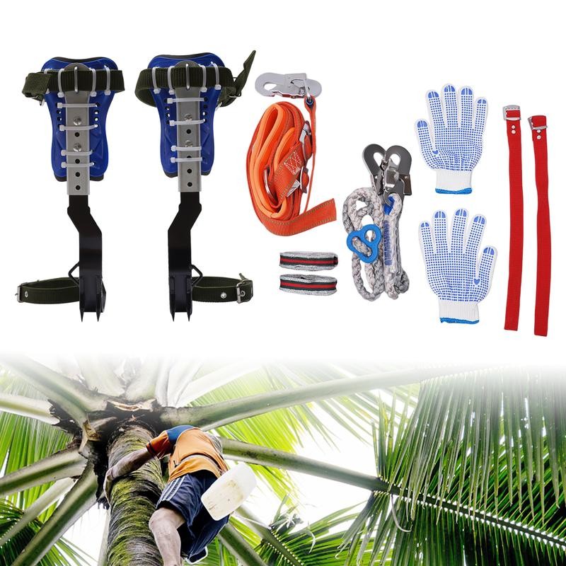 Adjustable Tree Climbing Tool - Complete Set with Iron Spikes