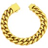 Mens Women Chain Gold Curb Cuban Link Chain Bracelet 12mm