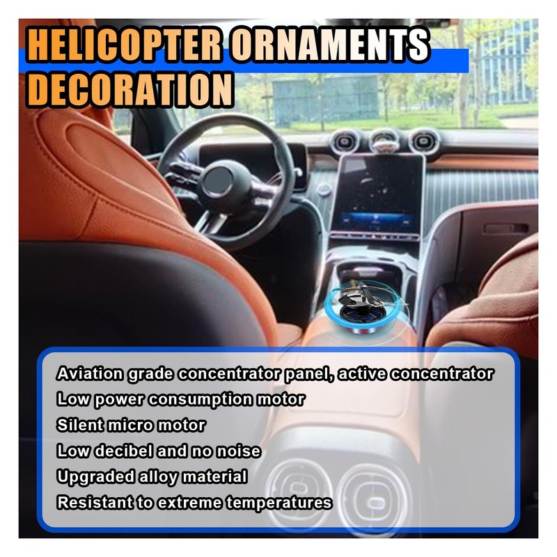 Helicopter Car Air Fresheners with Solar Rotating, Creative Car Perfume