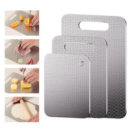Honeycomb Stainless Steel Cutting Boards 3-Piece Set - Non-Slip Design Reduces Scratches, Perfect for Meat, Veggies & Fruits (3 Sizes, Dishwasher Safe)