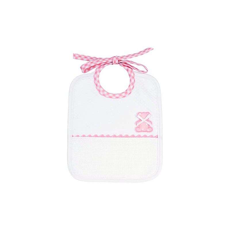 Filet Rectangular Soft Fabric Bib with White Lozenges Motif with