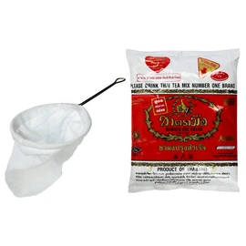 Cha Tra Mue - Original Thai Iced Tea Mix (400g) - Stainless Steel Filter - Traditional Thai Style