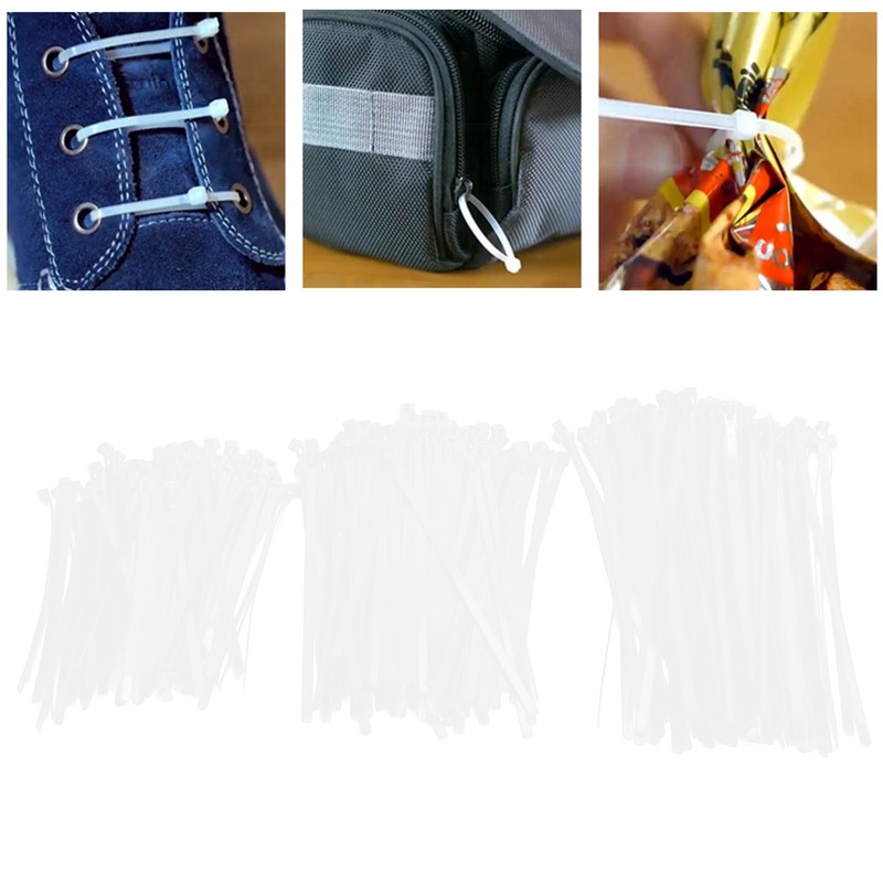 300PCS Cable Ties Multi Size Long Zip Ties for Home