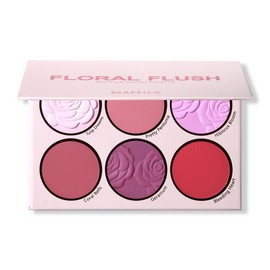 MAFFICK Paleta de Colorete Floral Flush, 6 Tonos Rosa y Coral, Acabado Natural y Luminoso (01, 154g)