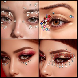 Brillantes para La Cara, Gemas Faciales, 6 Hojas Pegatinas Brillantes, Diamantes para Manualidades, Pegatinas Cara Festival, para Nail, Facial, DIY, Manualidades, con Pinzas