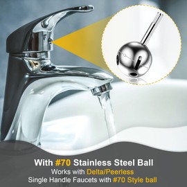 Enhon Kitchen Faucet Cartridge Repair Kit, Compatible with Delta/peerless Faucet 86970 Single Handle #70 Ball Valves and Lever Handles, Fix Dripping Faucets, Stainless Steel (2 Packs)