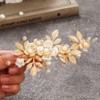 Asooll Flower Hair Clip Gold Leaf Wedding Hair Accessories Pearl