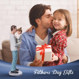 Father and Daughter Figurines, Dad Gifts from Daughter, Best Birthday Dad Gifts, Sculpted Hand Painted Statue, Perfect for Christmas, Thanksgiving, Fathers Day, Anniversary.