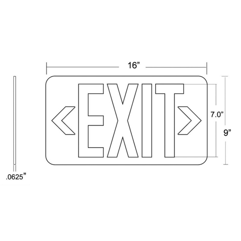 Glow-in-The-Dark Exit Sign Black - UL924 Listed - Double-Sided -