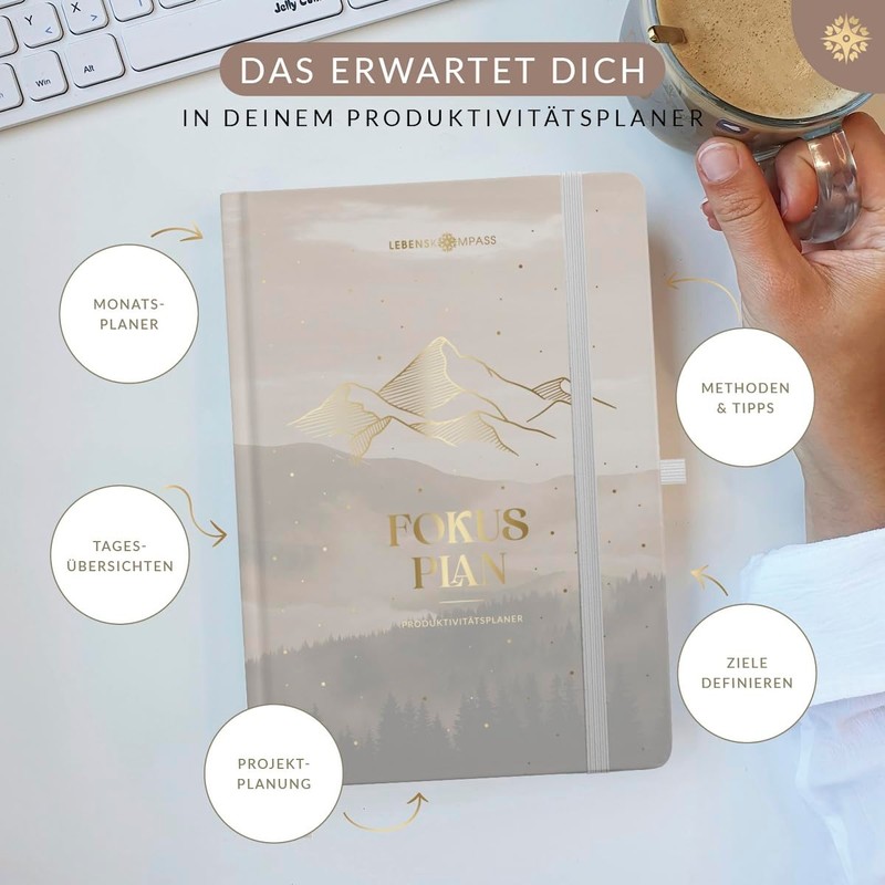 Lebenskompass CLIMB Daily Planner Undated Productivity Planner 4 Months with