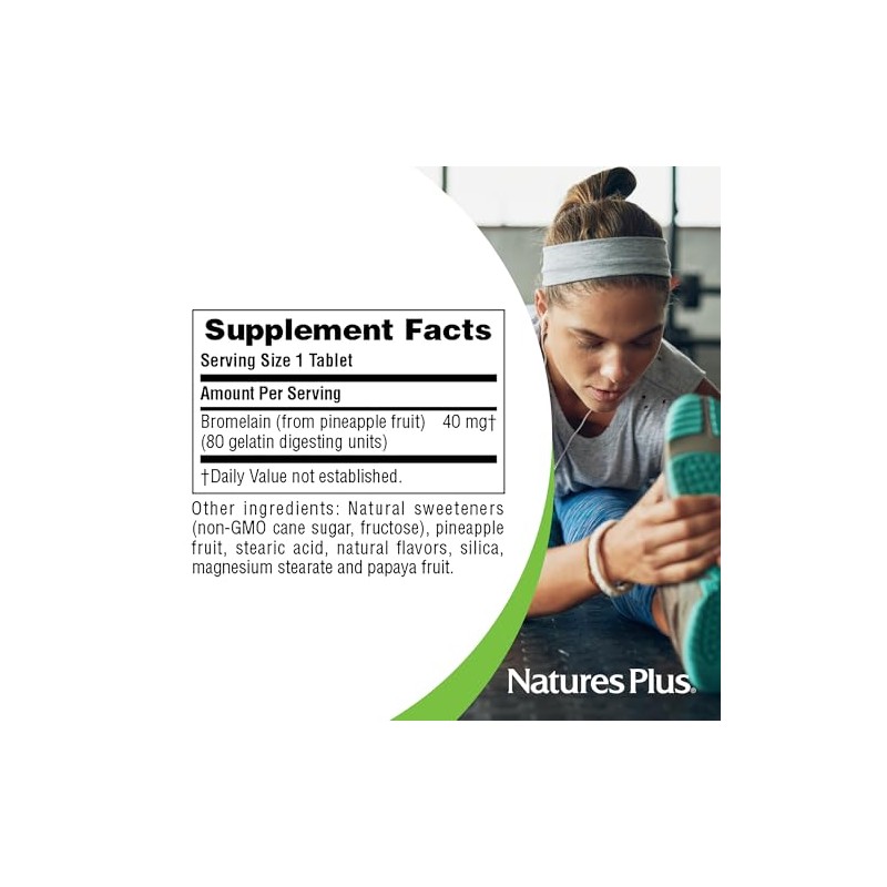 Natures Plus Bromelain 40 mg (600 GDU) - 180 Chewable