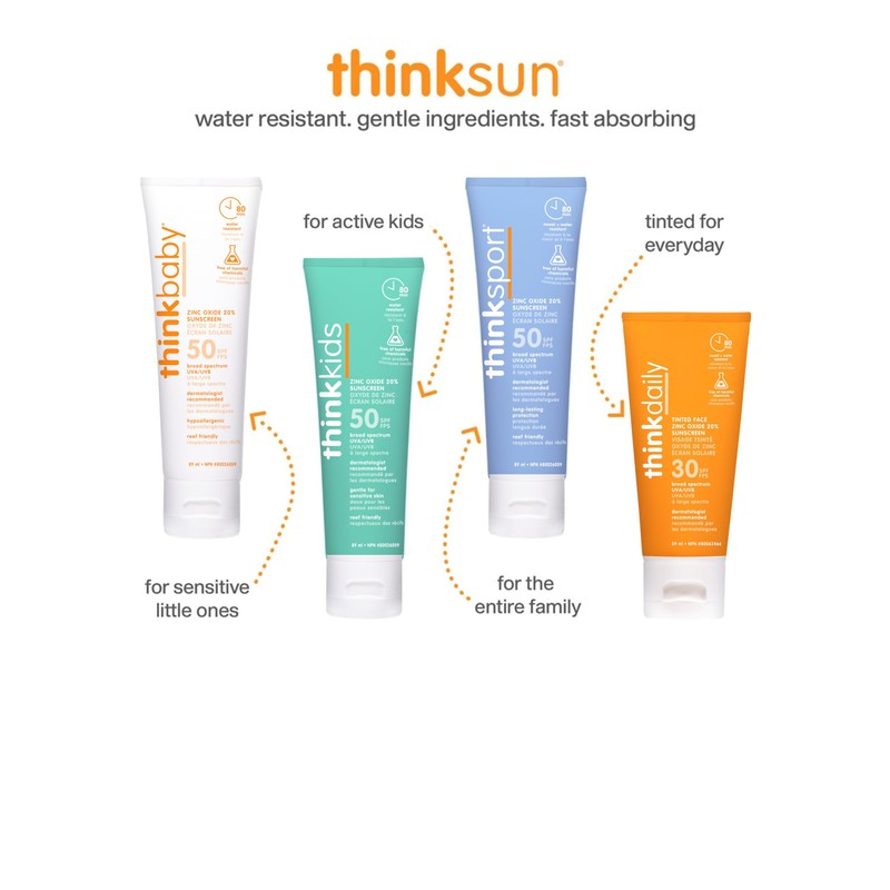Thinksport Kids Safe Sunscreen SPF 50+ (3 ounce) (2 pack)