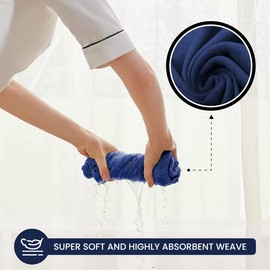 Canadian Linen Premium Bath Towels Set, 4 Pack, 26”x52” 500 GSM, Soft Absorbent Ring Spun Terry Cotton Lightweight Quick Dry Color Towels, Home Bathroom Hotel Salon Spa Salon Pool Gym, Navy Blue