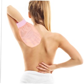 Guantes Exfoliantes de Baño de Seda Imitada Rosa para el Cuidado de la Piel