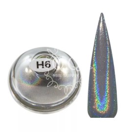 Aora Rainbow Hologram Chrome Powder H-6 Silver