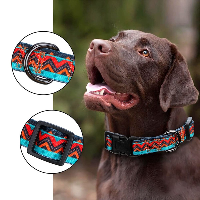 Rhea Rose Tribal Dog Collar Aztec Pattern Adjustable Collars Medium