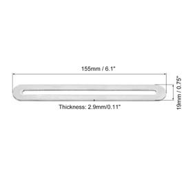 sourcing map 6Pcs Adjustable Flat Mending Plate Support with Slot, 6.1 x 0.75 Inch Stainless Steel Slotted Straight Brace Brackets for Wooden Furniture, Silver